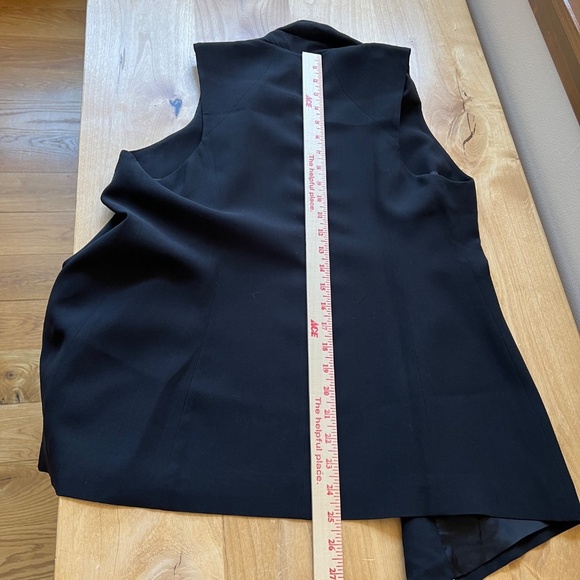 EILEEN FISHER VEST S OPEN FRONT LONG LINE SILK SHAWL COLLAR CLASSIC LUXURY CHIC - Picture 10 of 11